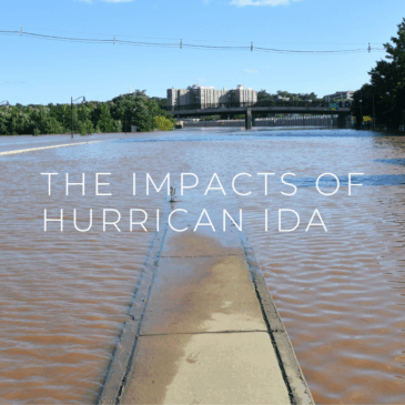 a flooded street in nj caused by hurricane ida