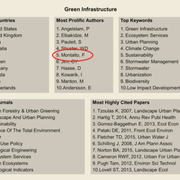 Image of Top 10 most prolific authors on green infrastructure