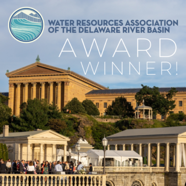 Fairmount Water Works in Philadelphia with the text "WRA AWARD WINNER!"