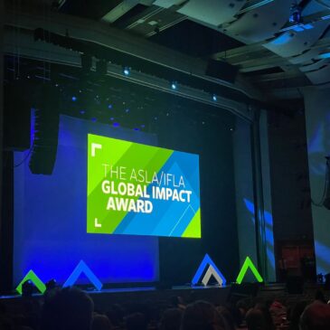 Theater screen prsenting ASLA's Global Impact Award