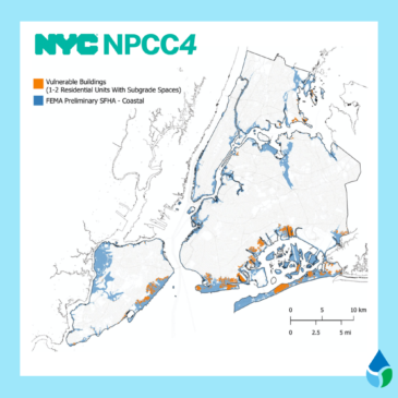 Map of potential future flooding damage in NYC taken from the NYC NPCC4.