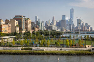 Aerial Photo Looking South at Gansevoort Beach, NYC, by Kate Glicksberg for Landscape Forms 