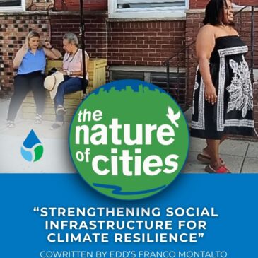 Image of people on city street for article "Strengthening Social Infrastructure for Climate Resilience" by Franco Montalto
