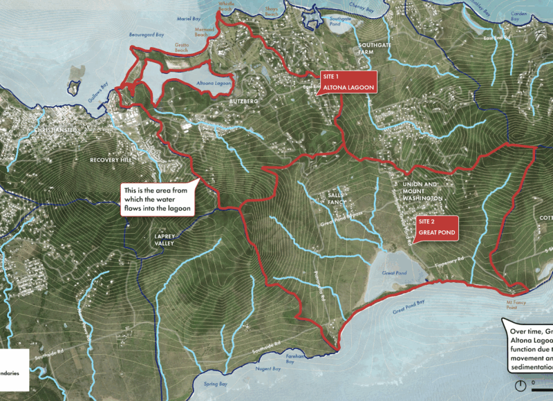 Coastal lagoon project sites and watershed analysis completed to estimate the feasibility of community-scale and site-scale green infrastructure (GI) to mitigate flood risk.