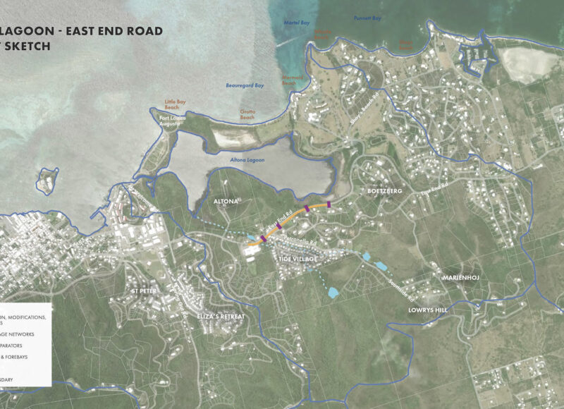 Altona Lagoon concept plan with proposed nature-based solutions.