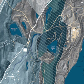 EDD's hydrologic mapping of onsite quarry lakes and local aquifers at Sojourner Truth State Park.